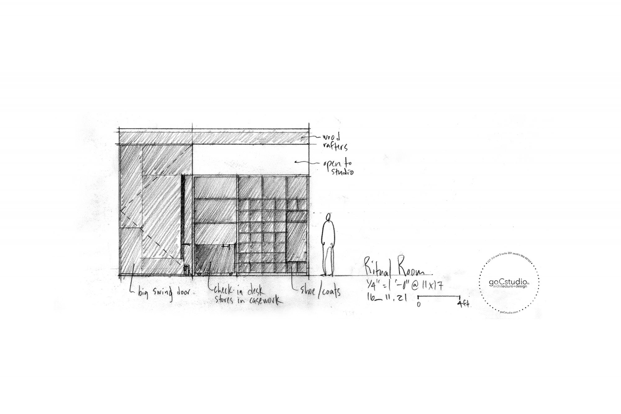 RITUAL ROOM ELEVATION SKETCH