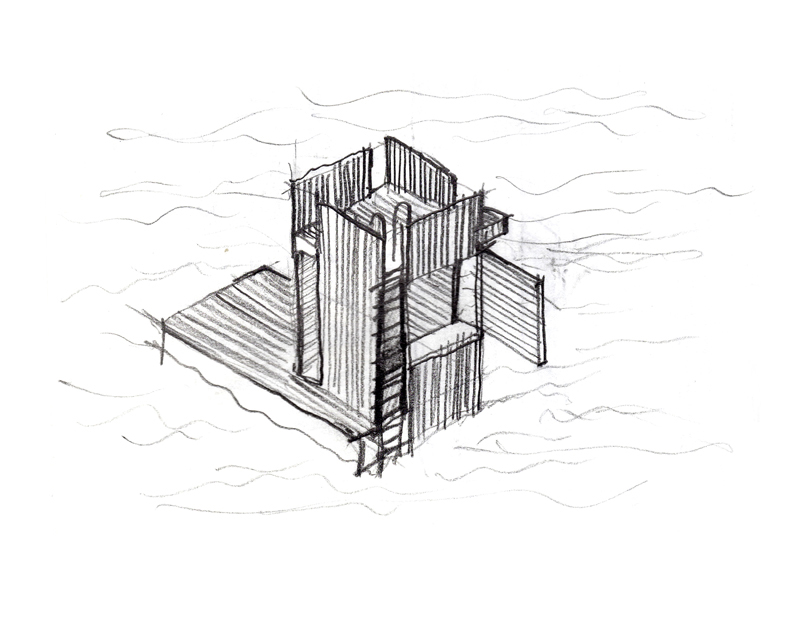 FLOATING SAUNA CONCEPT SKETCH