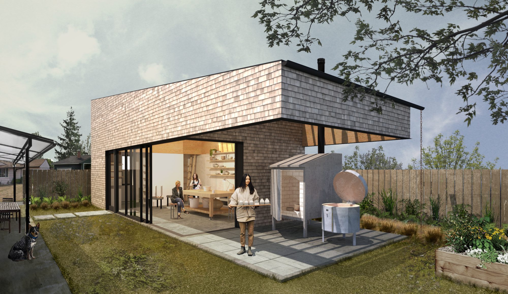 CERAMICS STUDIO EXTERIOR CONCEPT RENDERING