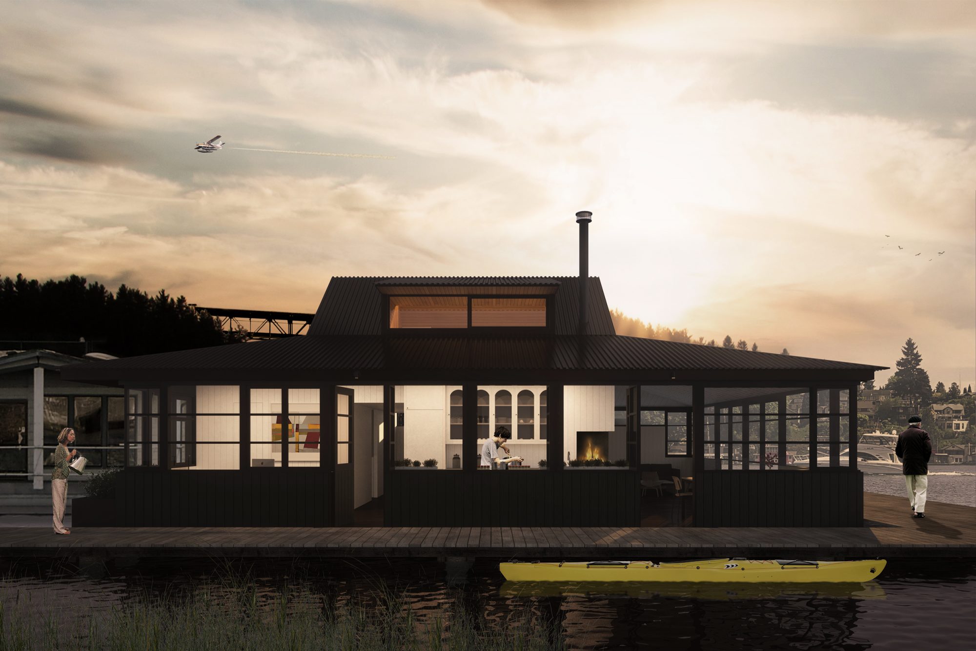 PORTAGE BAY HOUSEBOAT CONCEPT ELEVATION