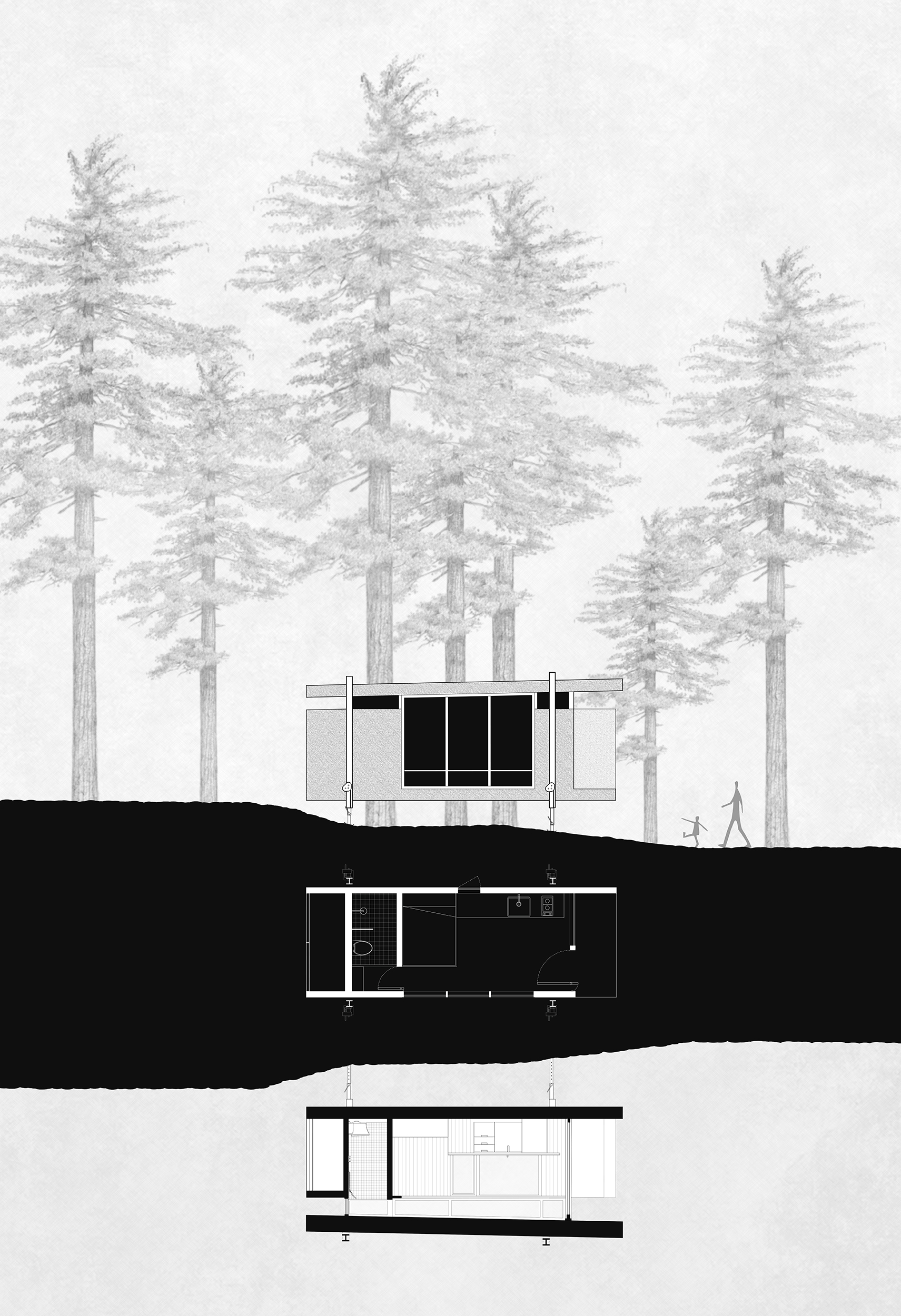 R6 CABINS ORTHOGRAPHIC PLANS ELEV SECT