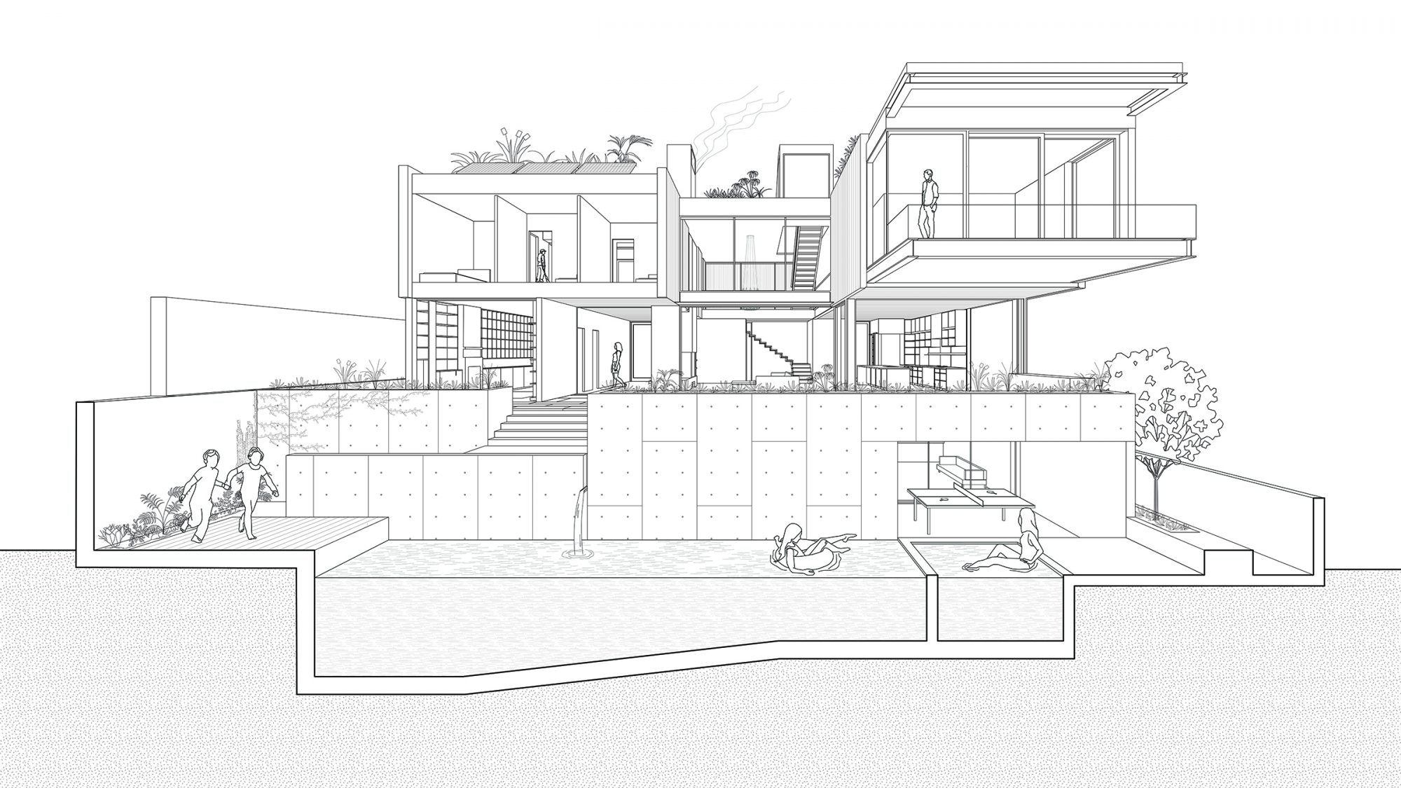 Sound House South Perspective Drawing