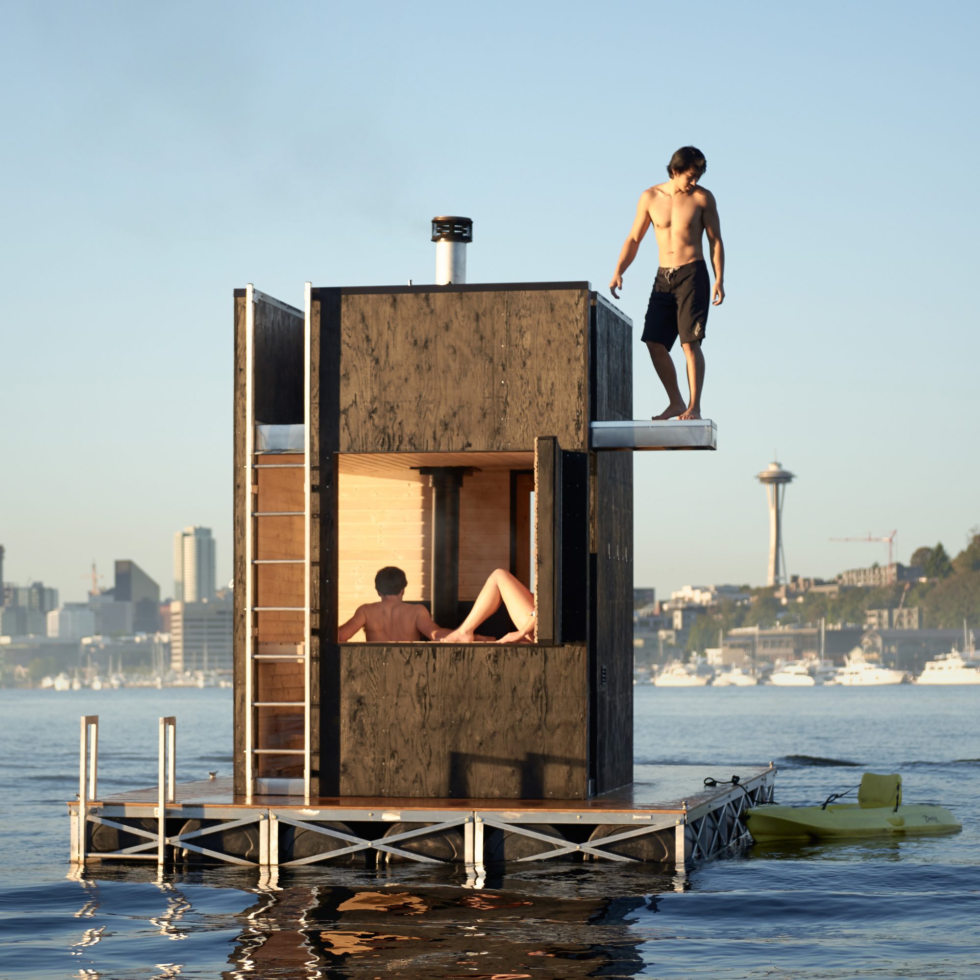 FLOATING SAUNA VIEW OF THE SPACE NEEDLE